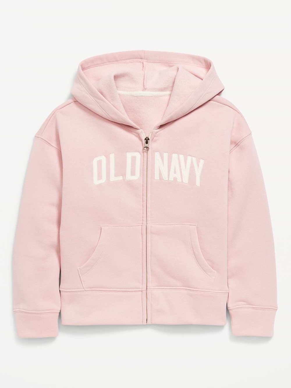 Old Navy Light Pink Hooded Zip-Up Sweatshirt for Kids